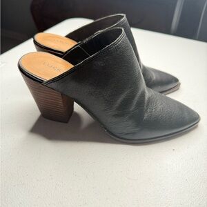 Lucky Brand Black Leather Women's Mules